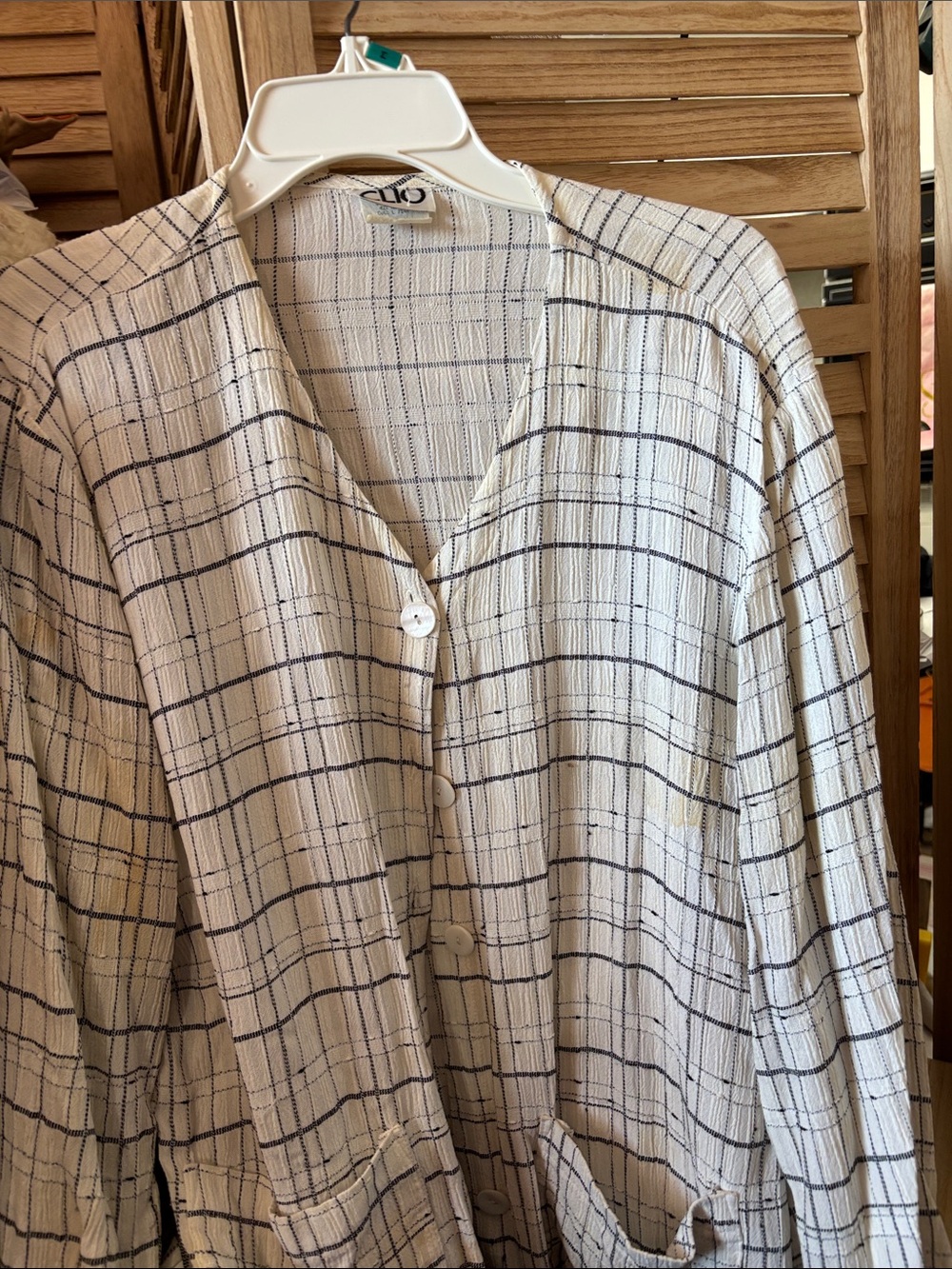 Clio Button-Front Plaid Shirt Jacket Medium
